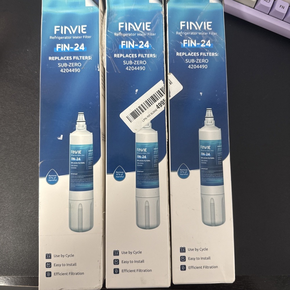 3x Finvie FIN-24 Refrigerator Water Filter Replace Subzero 4204490 Appliance New